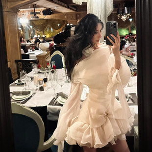 ISGRX 花边 赵三观越南品牌小众连衣裙生日裙礼服设计感纯欲千金