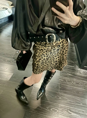 ISGRX 鎏金年代 秋冬豹纹半身裙质感时尚高级感连衣裙半身裙时尚