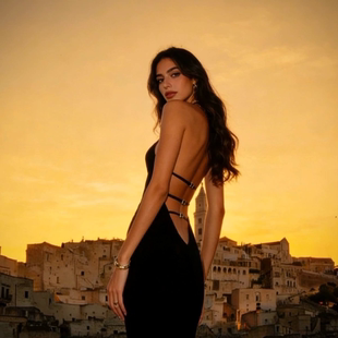 ISGRX 点燃 设计师品牌黑色露背背吊带长裙御姐气质欧美时尚秀场