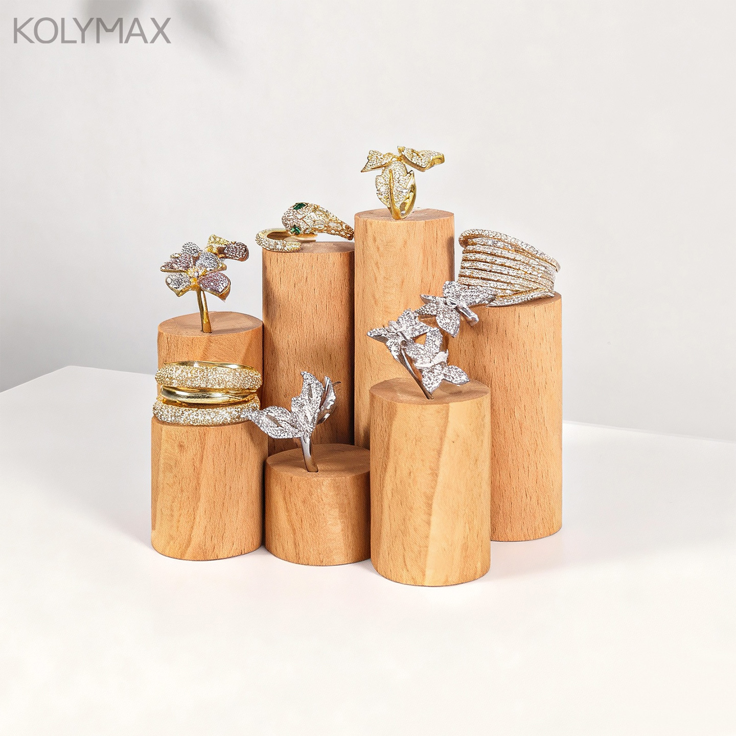 ins北欧风创意戒指实木展示架