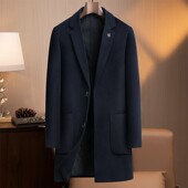 加棉大衣xl44 纯羊毛呢大衣男式 版 韩版 100%羊毛大衣秋冬中长款 修身