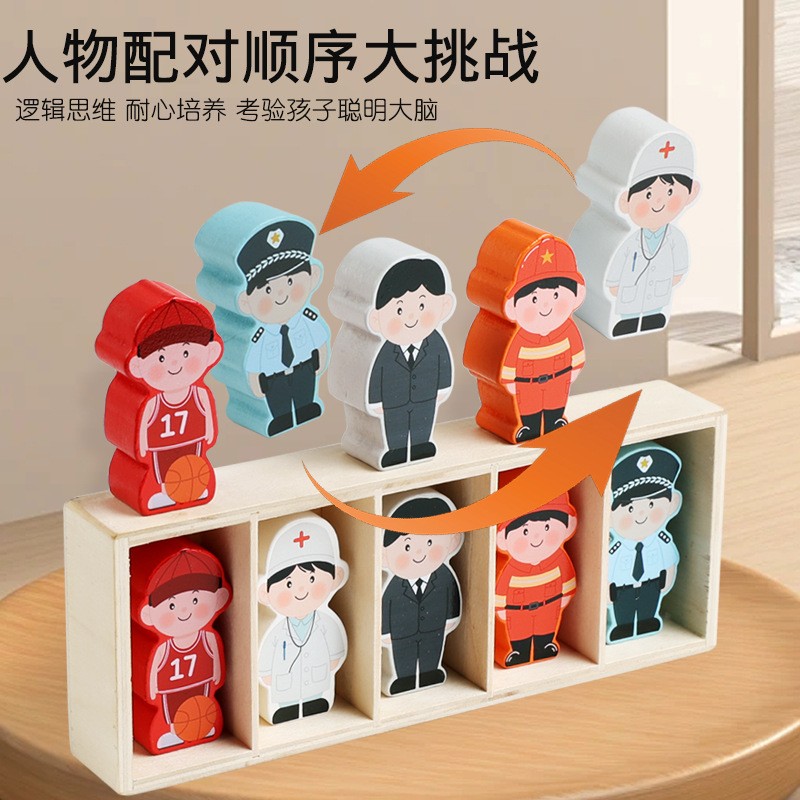 木质猜人物配对儿童记忆力逻辑思维推理亲子互动创意桌游益智CE18