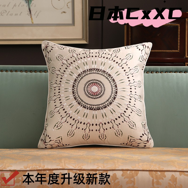 刺绣新中式抱枕靠垫轻奢中国风沙发腰垫抱枕套客厅床头靠枕靠ES17
