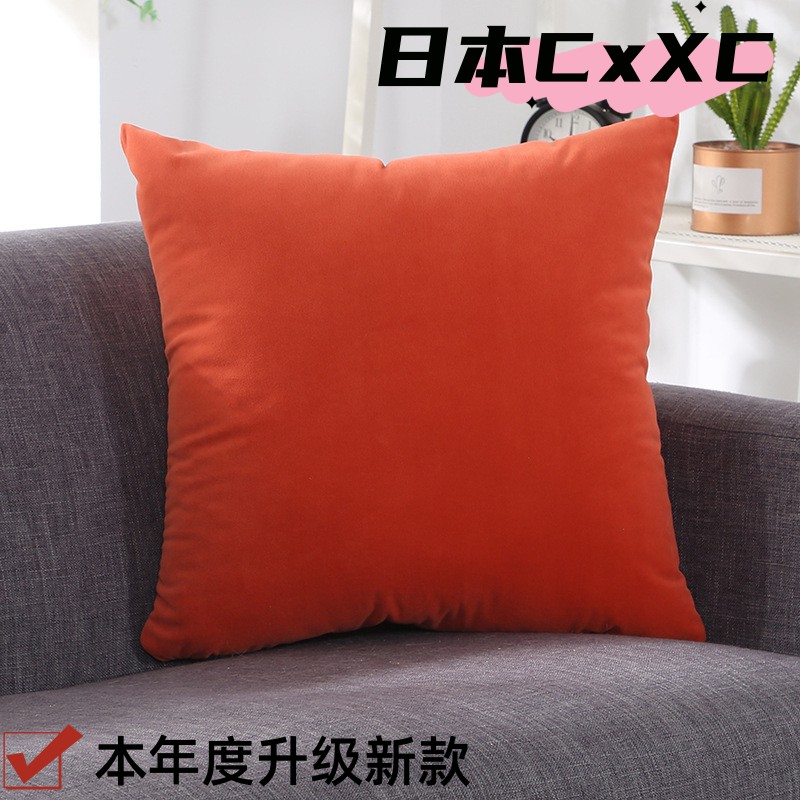素色天鹅绒抱枕套客厅沙发靠垫卧室腰靠床上北欧纯色办公室靠ES32