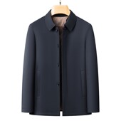 秋冬羊毛填充棉衣男士 商务翻领保暖休闲棉衣中年男棉袄爸爸秋xl32