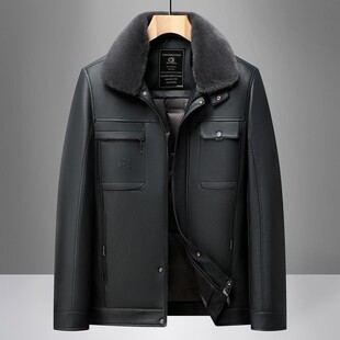 2026冬季新款白鸭绒皮羽绒服男中长防寒大保暖羽绒服外套xl99