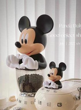 创意小号米奇头存钱罐比心米老鼠卡通客厅咖啡机装饰品唐老鸭摆件