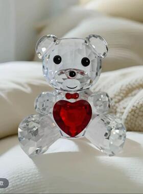 水晶熊礼盒K9装饰摆饰送女友生日礼物桌面卧室高档礼品