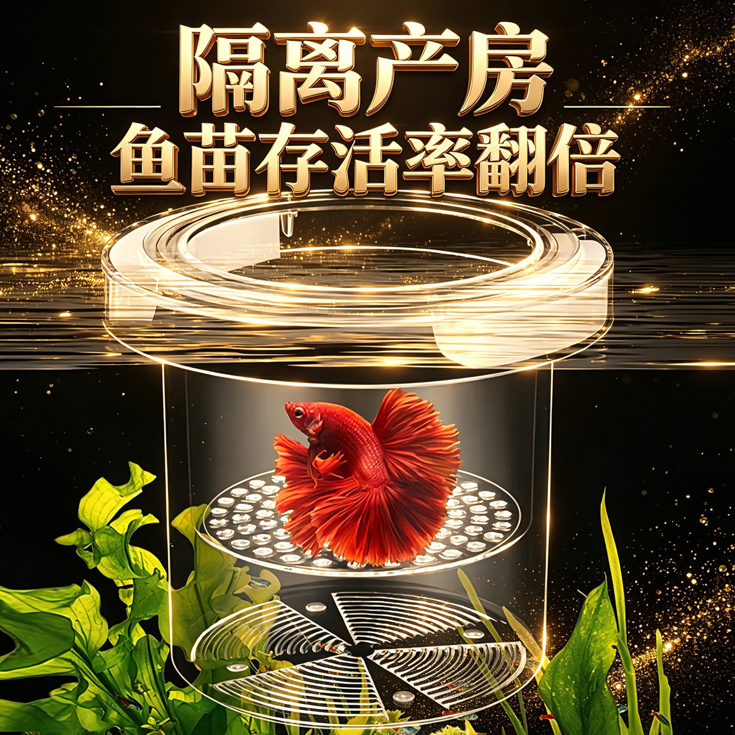 孔雀鱼隔离繁殖盒斗鱼母鱼鱼苗小鱼生产产房孵化盒鱼缸内隔离盒