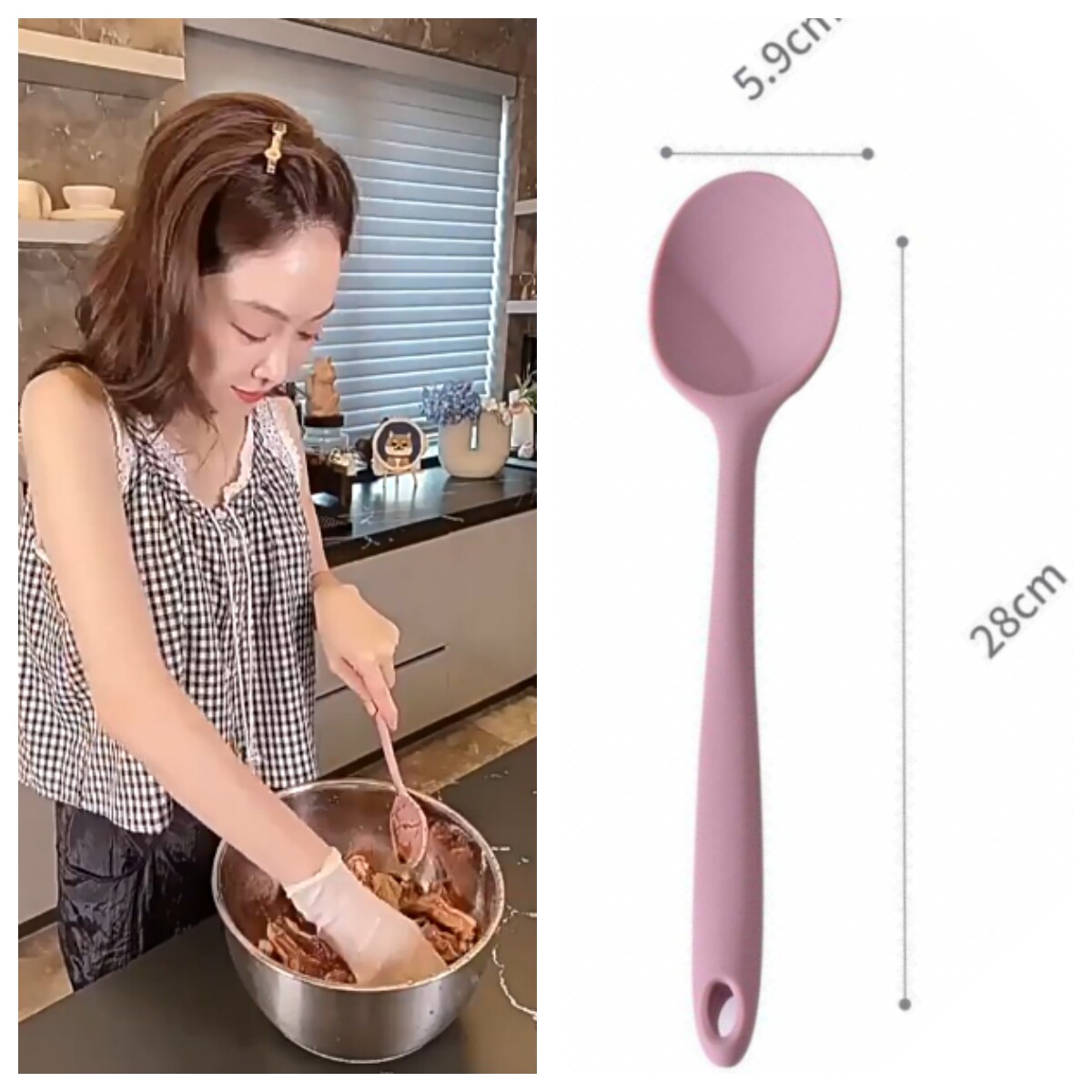 姜妍同款勺子韩国食品级硅胶耐高温不粘锅炒勺料理辅食搅拌勺锅铲