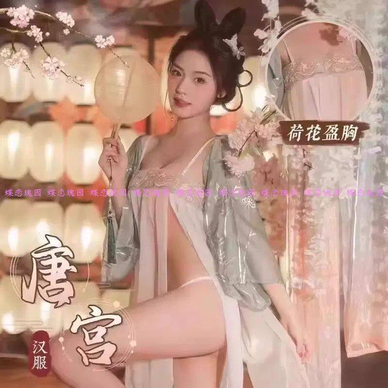 情调大码性感汉服女异域风情衣服服饰妖娆古装吊带雪纺外衫薄裙