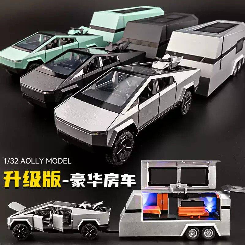 儿童合金仿真车模 特斯拉皮卡模型玩具 多色选择儿童玩具车