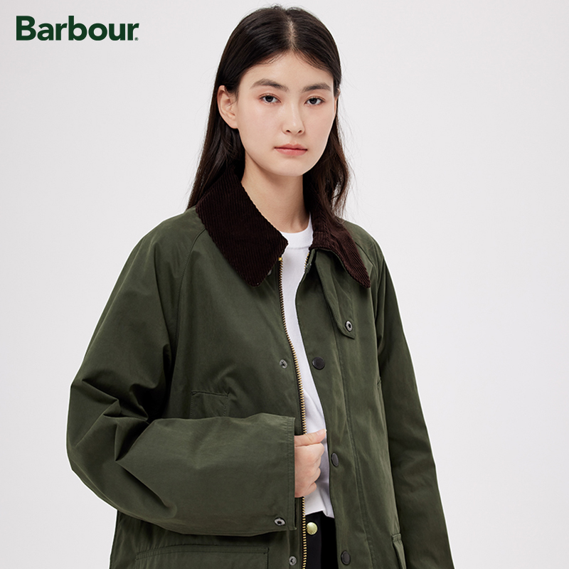 Barbour OS Peached Bedale男女同款宽松无蜡夹克 男装 夹克 原图主图