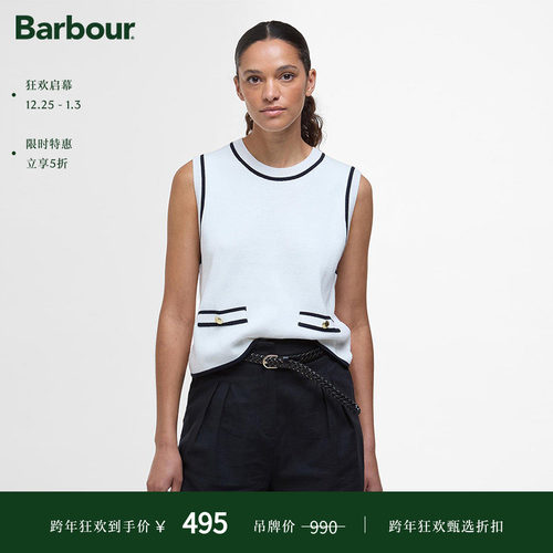 Barbour女士无袖针织套头衫