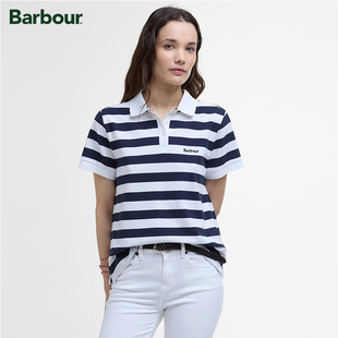 Barbour Ashbourne Stripe女士休闲条纹POLO衫