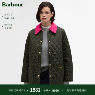 Barbour 新品 Icons Modern 女士绗缝夹克 Liddesdale 冬季