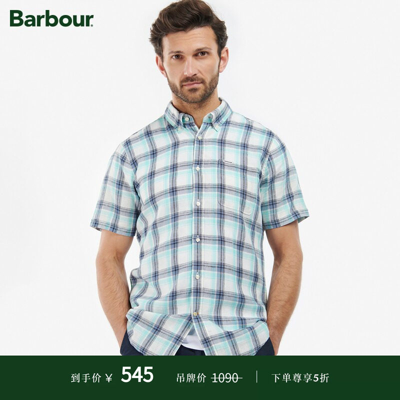 BARBOUR男士夏款休闲短袖衬衫图片