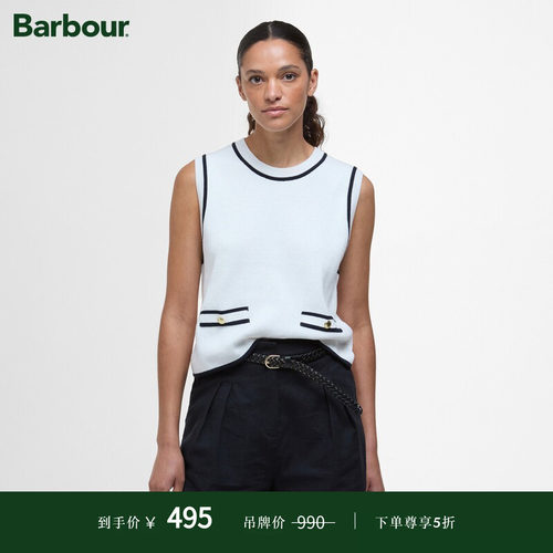 Barbour女士无袖针织套头衫
