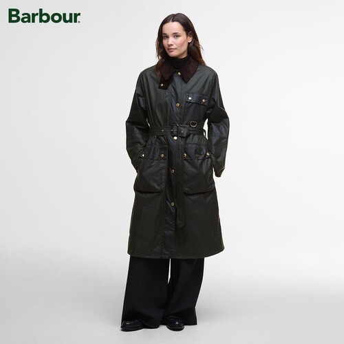 Barbour女士长款油蜡夹克