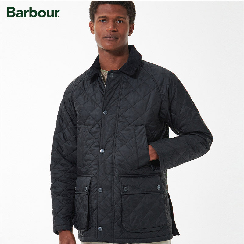 Barbour翻领标准绗缝夹克