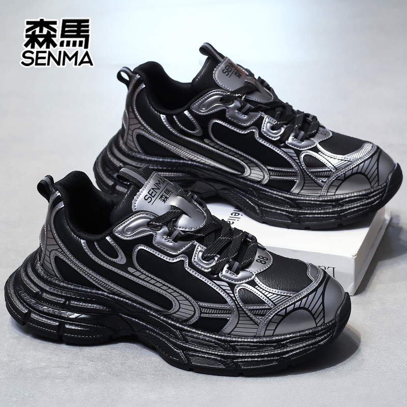 正品森马黑色老爹鞋男运动休闲鞋