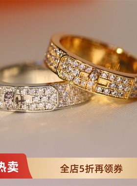 bling手工镶满钻ins小众风戒指