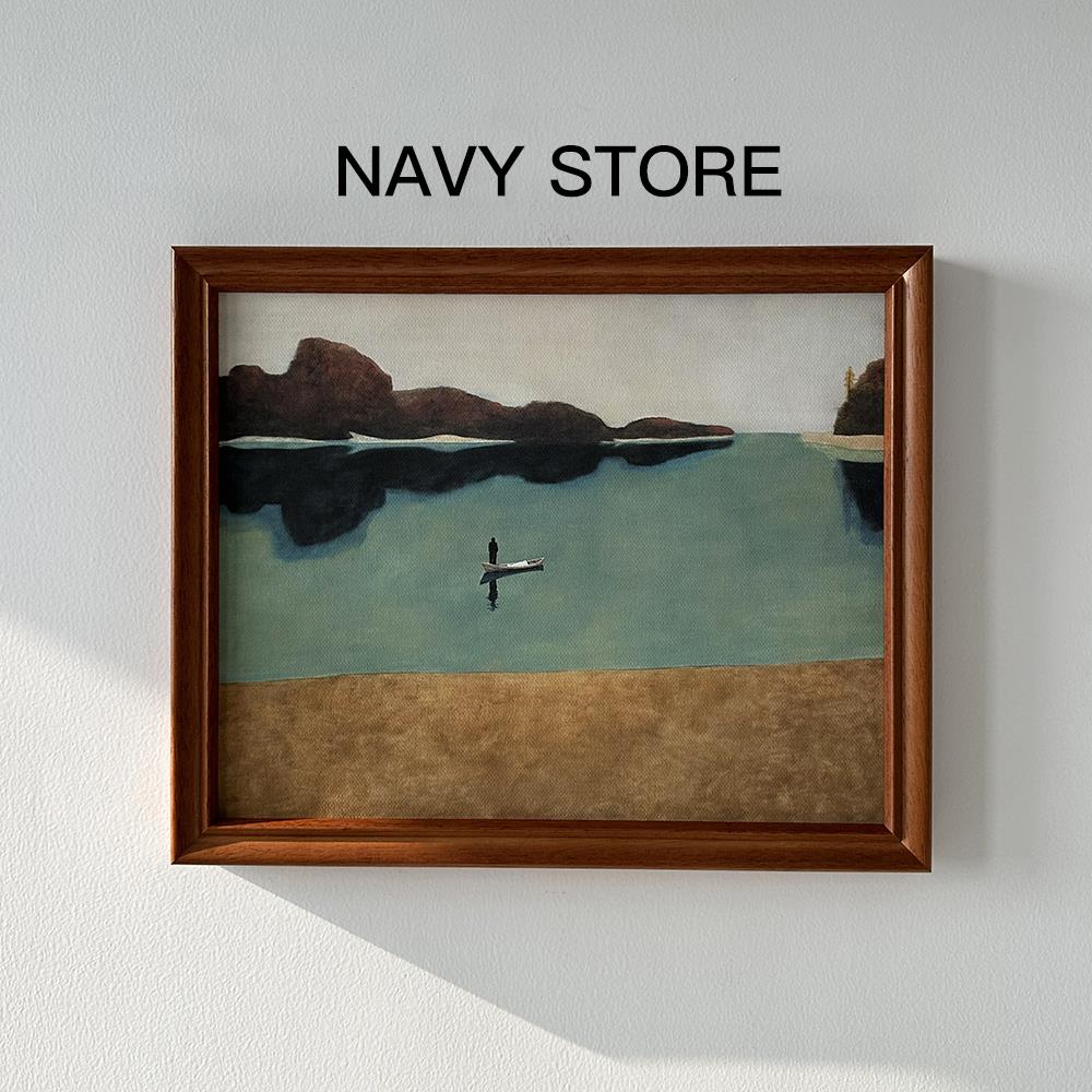 navy STORE【轻舟】风景人物图案小众现代实木装饰画