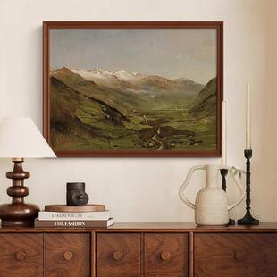 2025客厅挂画法式中古风装饰画高级感餐厅玄关斗柜美式田园复古风