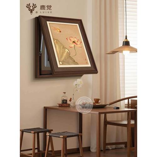 葫芦电表箱盒遮挡挂画九鱼聚财餐厅配电箱装饰画新中式电箱遮盖板