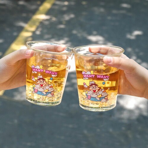旺仔俱乐部旺旺周边玻璃水杯茶杯旺仔杯子360ml