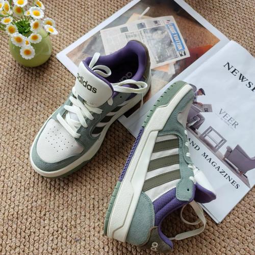 adidas ENTRAP 舒适百搭 防滑 低帮 板鞋 男女同款 米白色JR8322