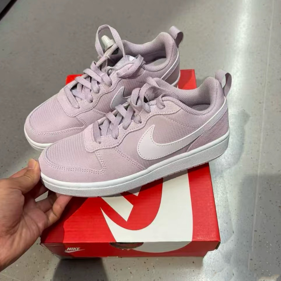 Nike Court Borough Low 2 防滑减震 低帮 板鞋 白粉色CD6144-500