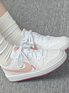 Nike Court Borough  Low 防滑耐磨 低帮 板鞋 GS 白粉DV5456-111