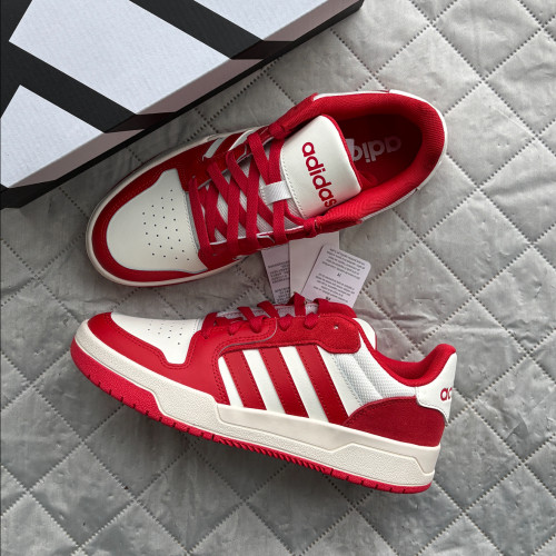 adidas ENTRAP 百搭舒适 低帮 百搭板鞋 男女同款 白红色KJ5971