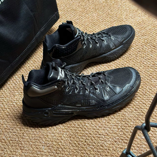 LiNing李宁 桀骜2High 支撑包裹抗扭矩防滑耐磨黑篮球鞋ABFU047-7
