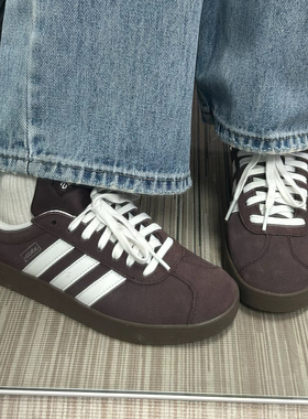 adidas VL COURT 2.0 舒适百搭 防滑耐磨 低帮板鞋男女同款JR8318