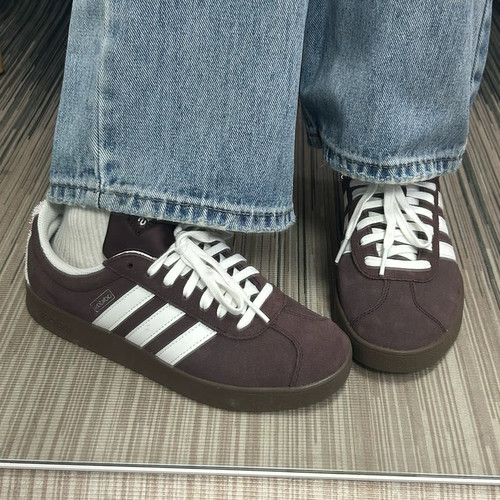 adidas VL COURT 2.0 舒适百搭 防滑耐磨 低帮板鞋男女同款JR8318