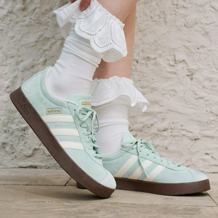 adidas Vl Court Classic 舒适百搭 低帮德训鞋 女款 绿色KH5552
