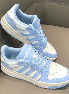 adidas ENTRAP 舒适柔软 低帮 百搭板鞋 男女同款 白蓝色KJ5972