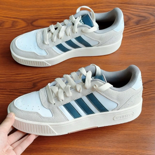 adidas neoD-PAD舒适百搭低帮板鞋男女同款白蓝棕JH8812
