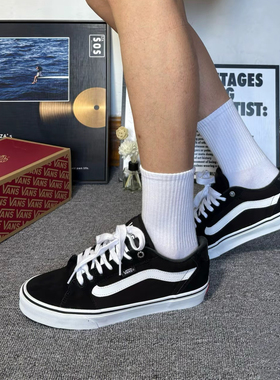 Vans Faulkner 防滑轻便低帮板鞋 男女同款 煤黑板鞋VN000SJVC4R