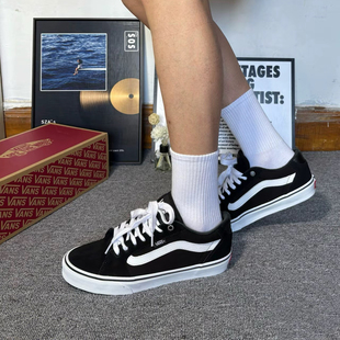 Vans Faulkner 防滑轻便低帮板鞋 男女同款 煤黑板鞋VN000SJVC4R