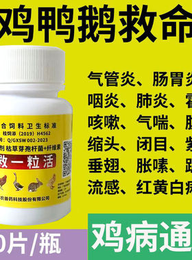 鸡特效药养鸡专用药感冒拉稀药禽类急救一片活鸡药大全消炎气喘片