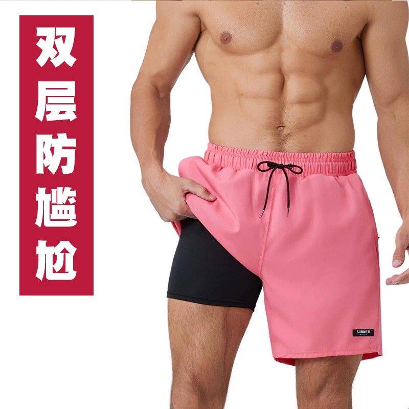 男士泳裤2025新款防尴尬大码宽松速干沙滩裤运动游泳裤游泳装备
