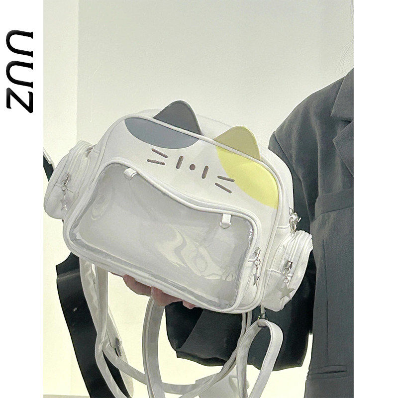 辣妹痛包新款机械猫双肩包小型可爱大容量二次元单肩斜挎小痛包女