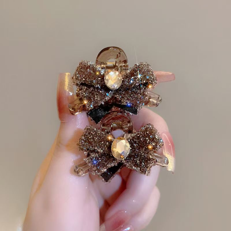 精致侧边碎发夹子发卡头饰水钻蝴蝶结抓夹儿童新款高端公主头发夹