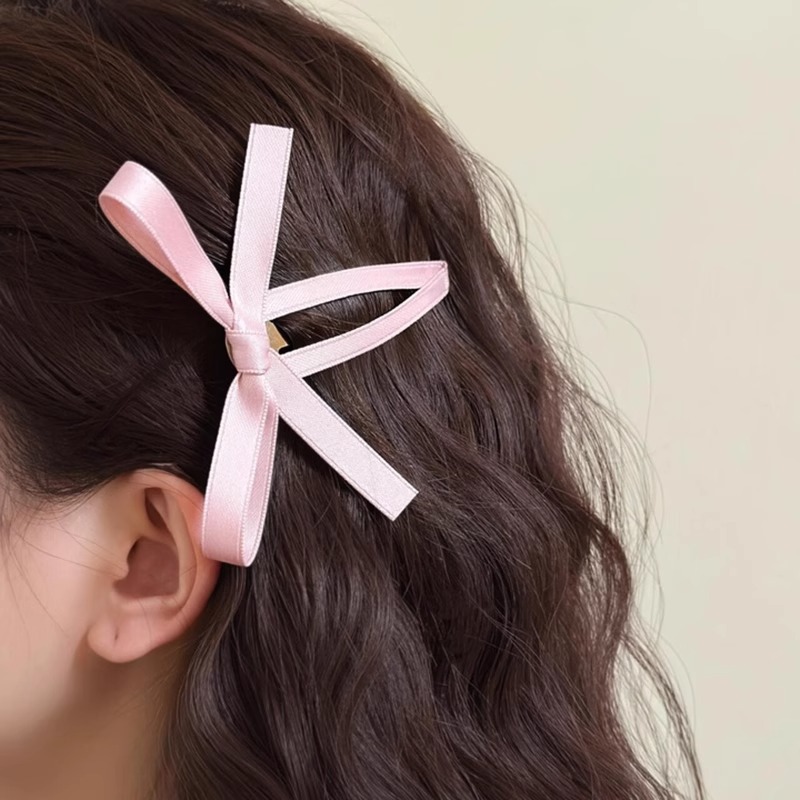 TKTK优雅蝴蝶结发卡女侧边一字夹后脑勺刘海夹小巧精致芭蕾风小
