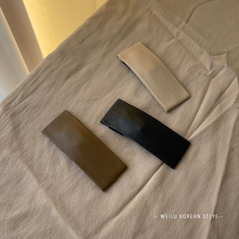 韩版简约质感皮革bb发夹女百搭侧边夹刘海夹发卡后脑勺碎发夹