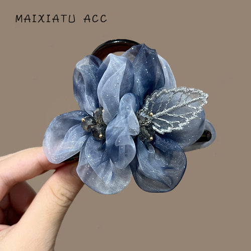 TKTK铂思亚紫嫣发夹女款优雅国风花朵抓夹新中式气质盘发鲨鱼夹