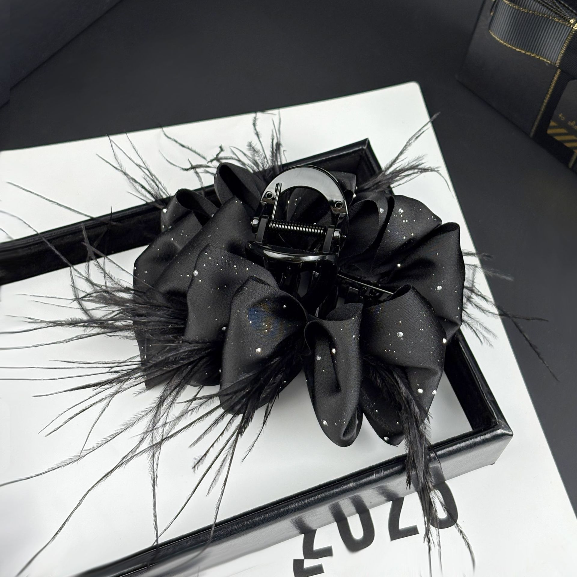 冉然品质~满天星羽毛抓夹显发量鲨鱼夹后脑勺盘发卡泡泡云朵发夹